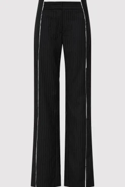 Tailoring*St. Agni Deconstructed Pinstripe Trousers - Black