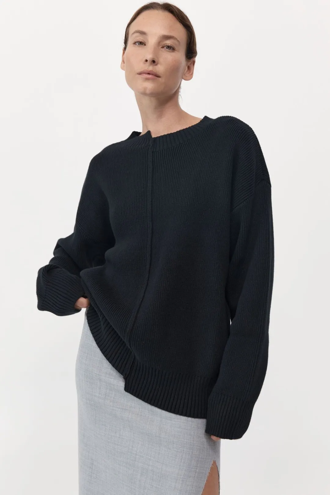 Knitwear*St. Agni Deconstructed Pullover - Black