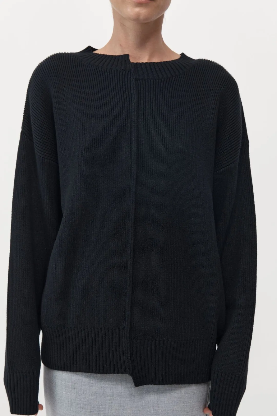 Knitwear*St. Agni Deconstructed Pullover - Black