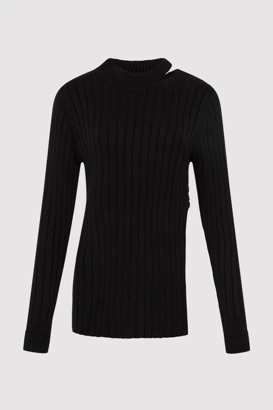 Knitwear*St. Agni Deconstructed Rib Knit Jumper - Black