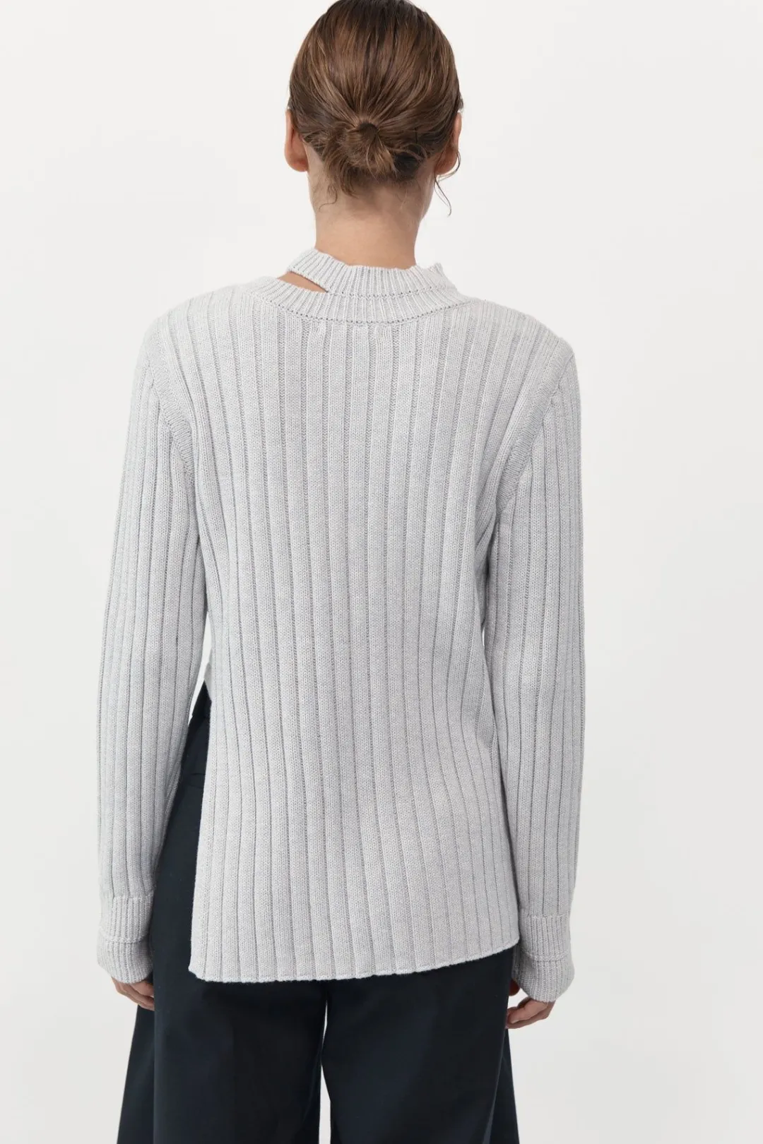 Knitwear*St. Agni Deconstructed Rib Knit Jumper - Soft Grey