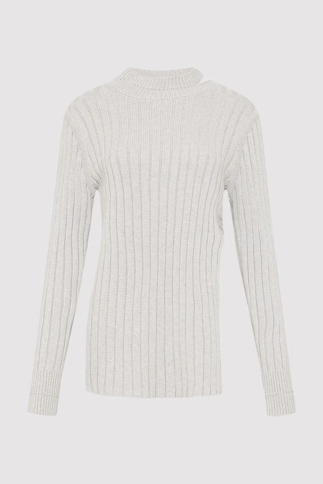 Knitwear*St. Agni Deconstructed Rib Knit Jumper - Soft Grey