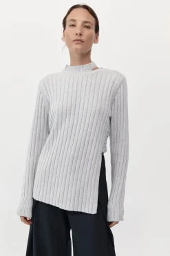 Jumpers*St. Agni Deconstructed Rib Knit Jumper - Soft Grey