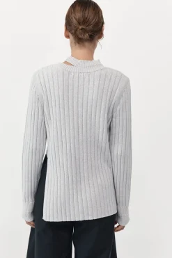 Jumpers*St. Agni Deconstructed Rib Knit Jumper - Soft Grey