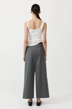 Tailoring*St. Agni Deconstructed Waist Maxi Skirt - Pewter Grey