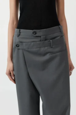 Unisex*St. Agni Deconstructed Waist Pants - Pewter Grey