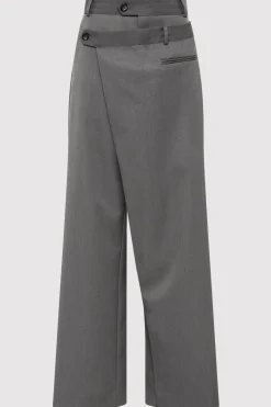 Unisex*St. Agni Deconstructed Waist Pants - Pewter Grey