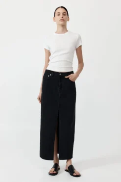 Denim*St. Agni Denim Maxi Skirt - Washed Black