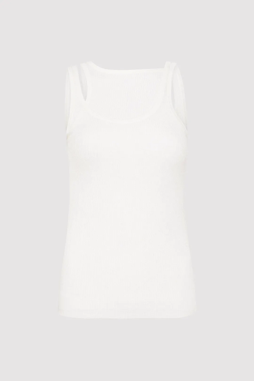 Basics*St. Agni Double Layer Knit Singlet - White
