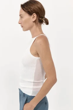 Knitwear*St. Agni Double Layer Knit Singlet - White