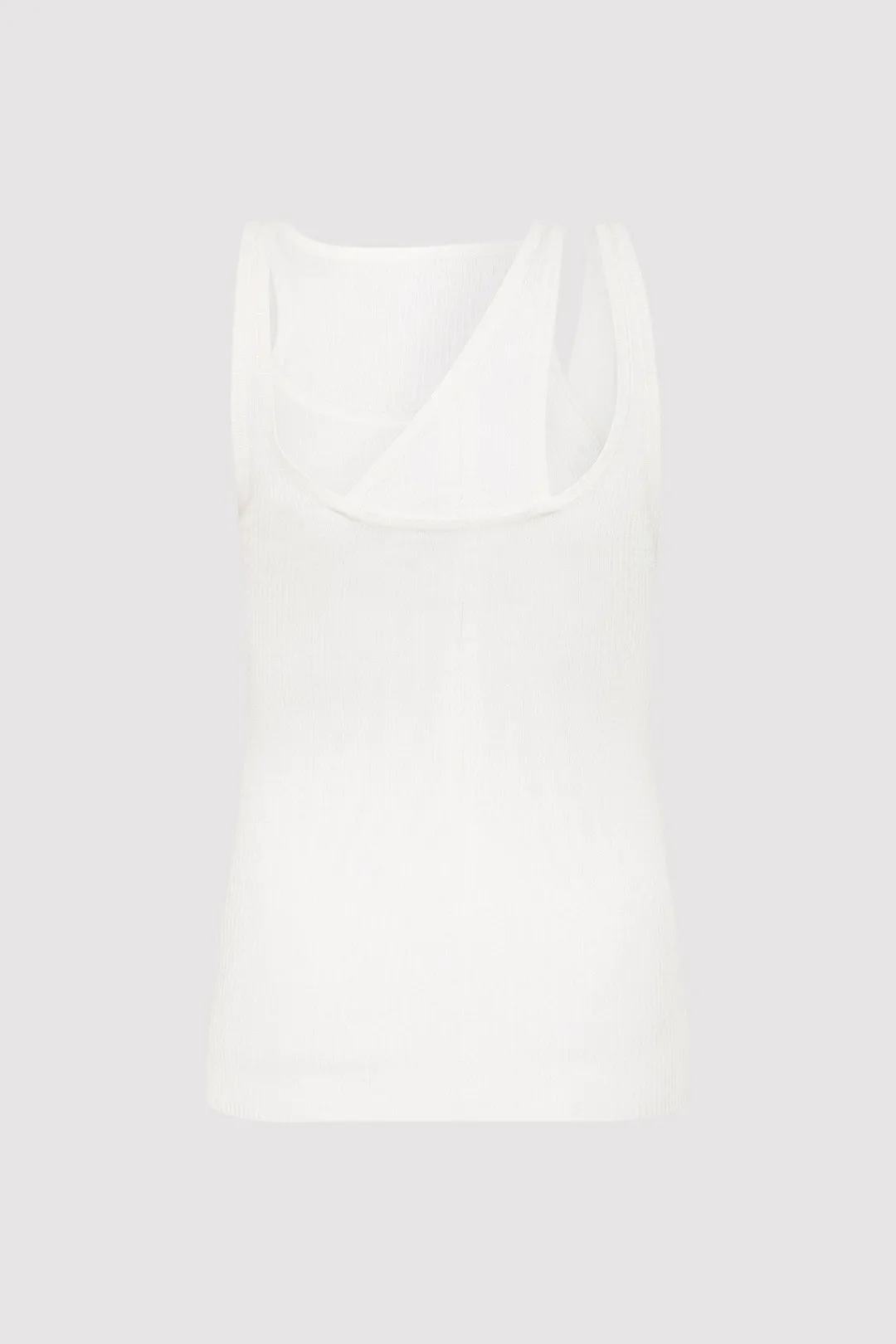 Knitwear*St. Agni Double Layer Knit Singlet - White