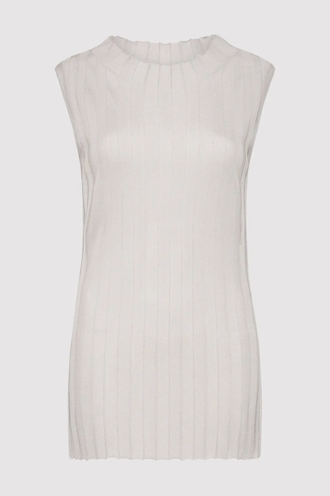 Knitwear*St. Agni Fine Pleat Knit Top - Silver