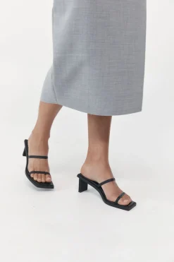 Heels*St. Agni Fine Strap Heel - Black