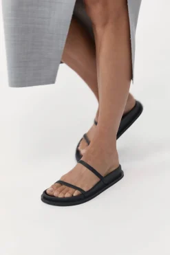 Slides*St. Agni Fine Strap Slide - Black
