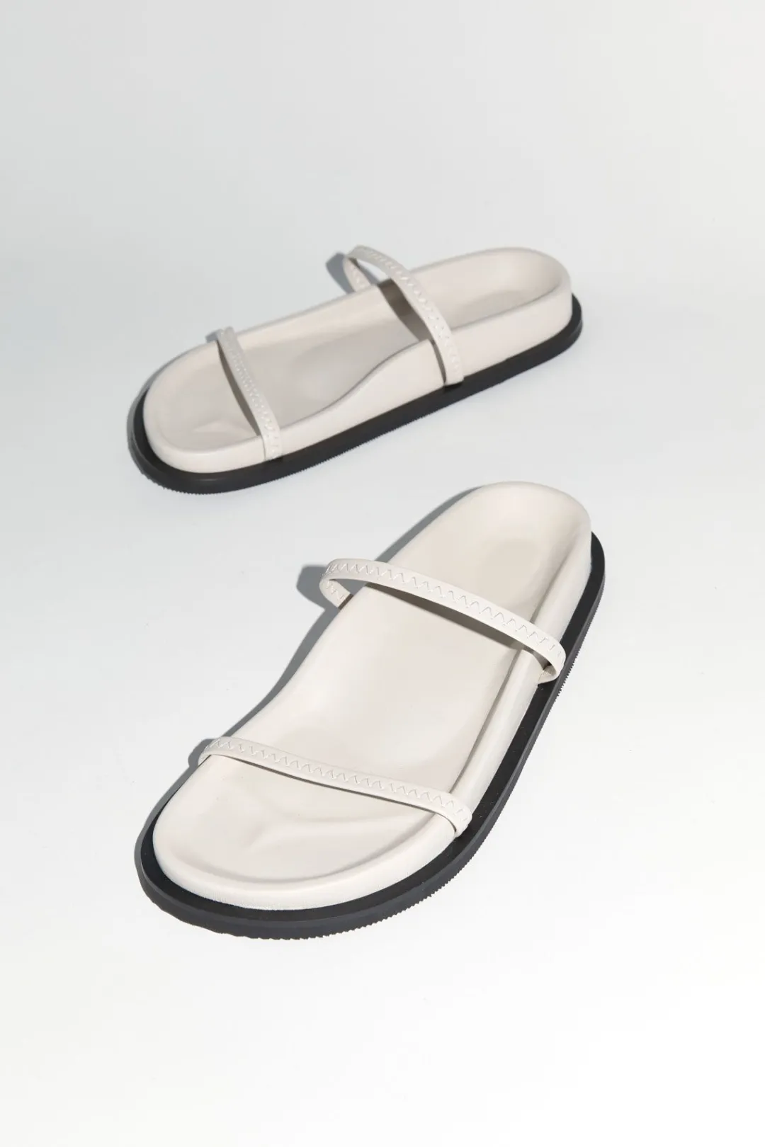 Slides*St. Agni Fine Strap Slide - Cool White
