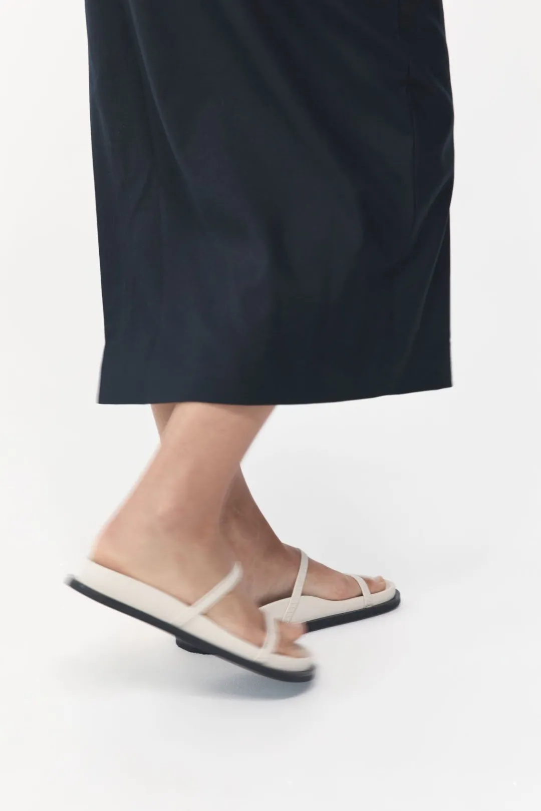 Slides*St. Agni Fine Strap Slide - Cool White