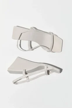 Wedges*St. Agni Fine Strap Sling Back Wedge - Cool White