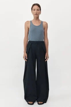 Pants*St. Agni Fold Detail Trousers - Black