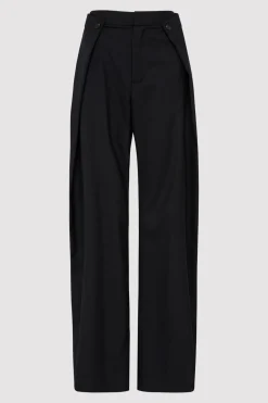 Pants*St. Agni Fold Detail Trousers - Black
