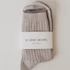 Socks*St. Agni Her Socks By Le Bon - Stone