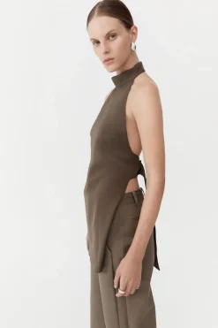 Tops*St. Agni High Neck Tunic - Olivine