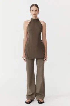 Tops*St. Agni High Neck Tunic - Olivine