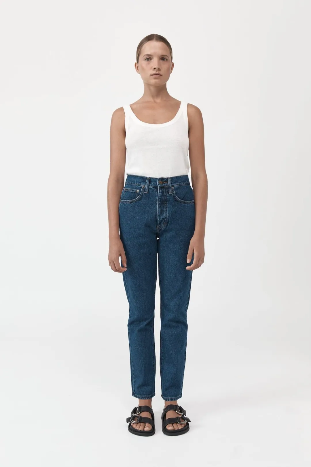 Pants*St. Agni High Waist Crop Straight Jeans - Indigo
