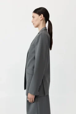 Jackets*St. Agni Homme Belted Blazer - Pewter Grey