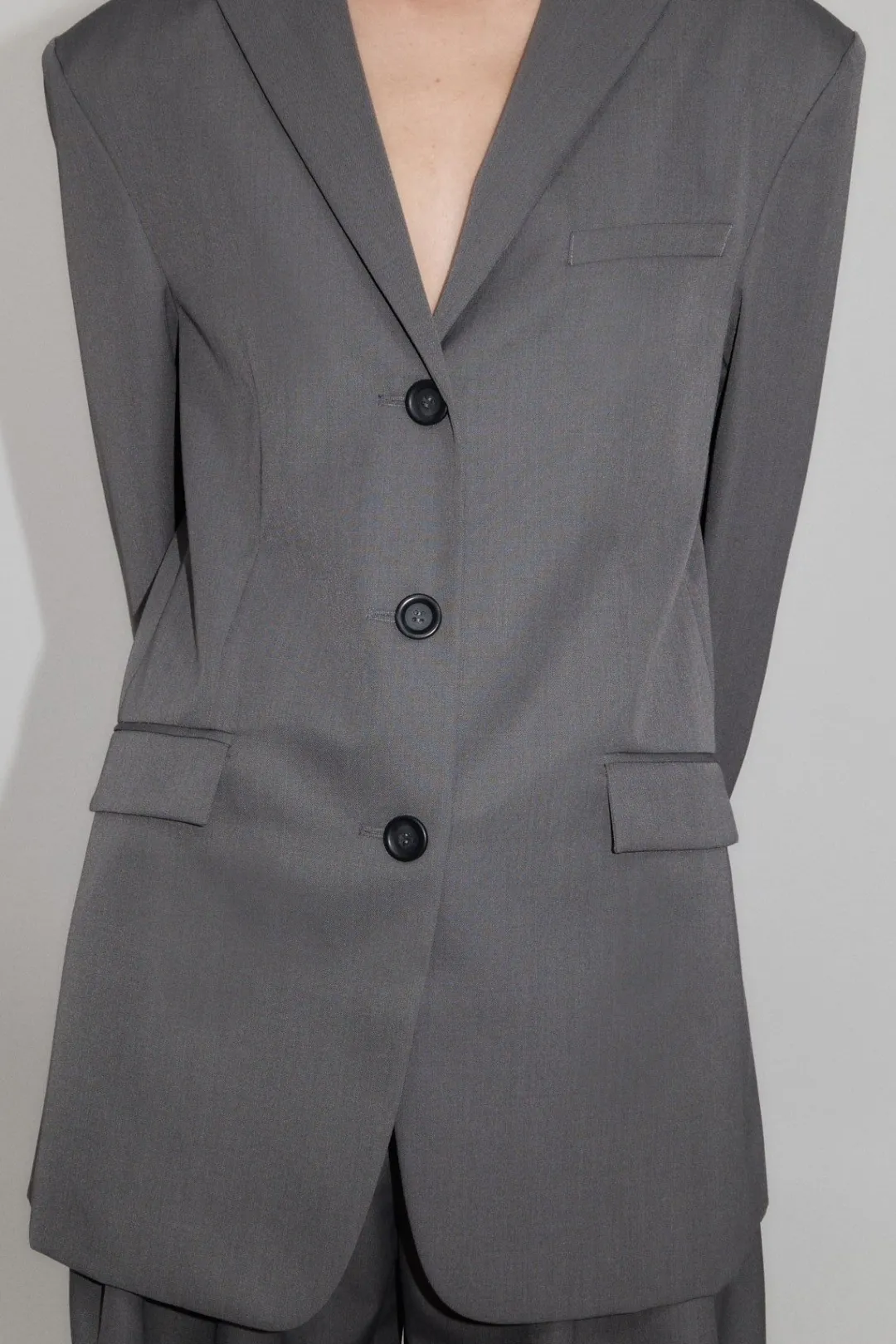 Jackets*St. Agni Homme Belted Blazer - Pewter Grey