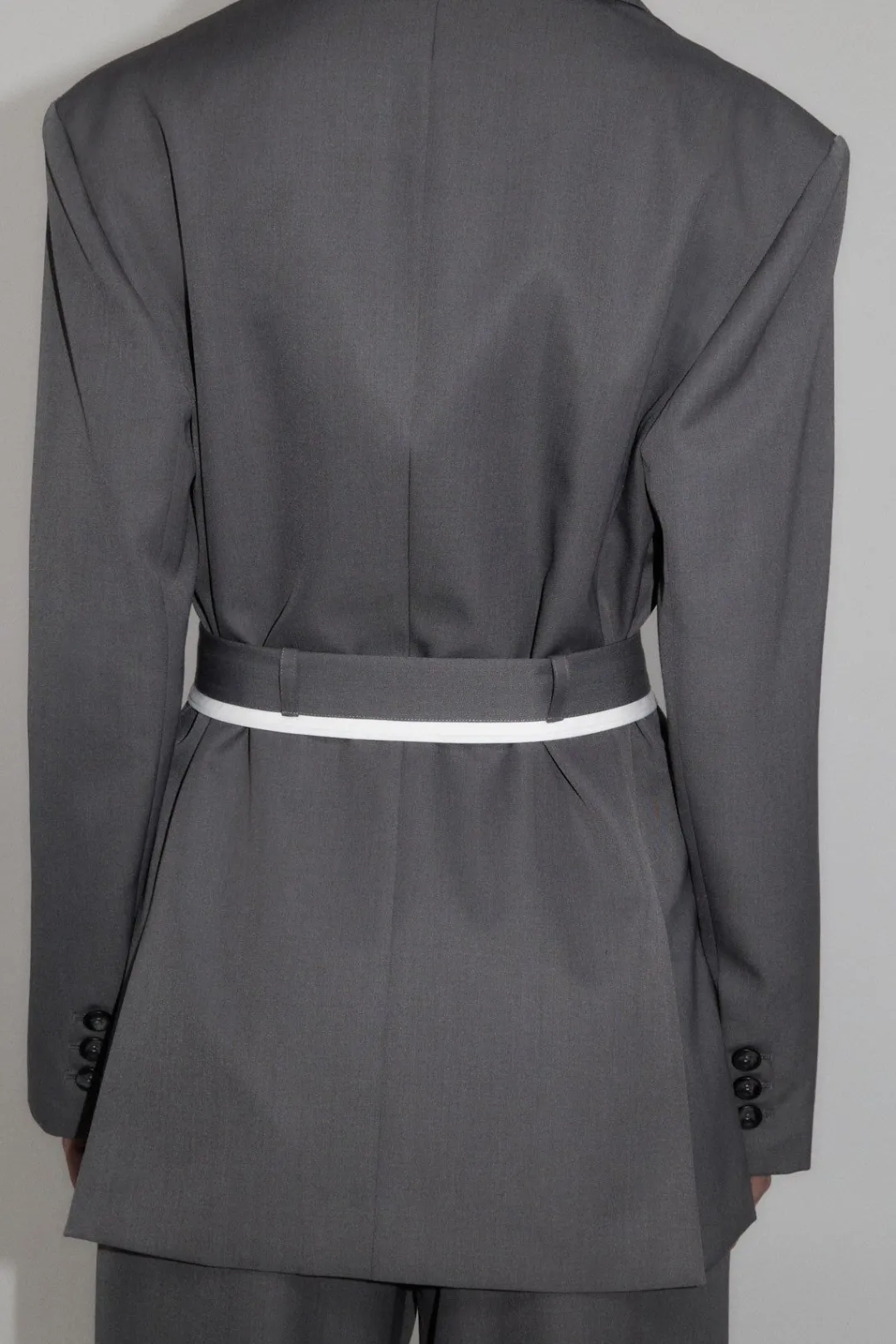 Jackets*St. Agni Homme Belted Blazer - Pewter Grey