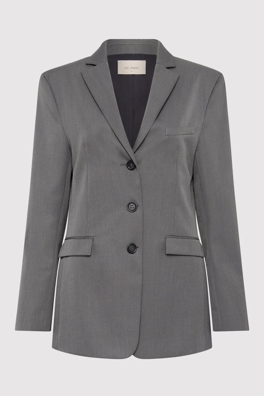 Jackets*St. Agni Homme Belted Blazer - Pewter Grey