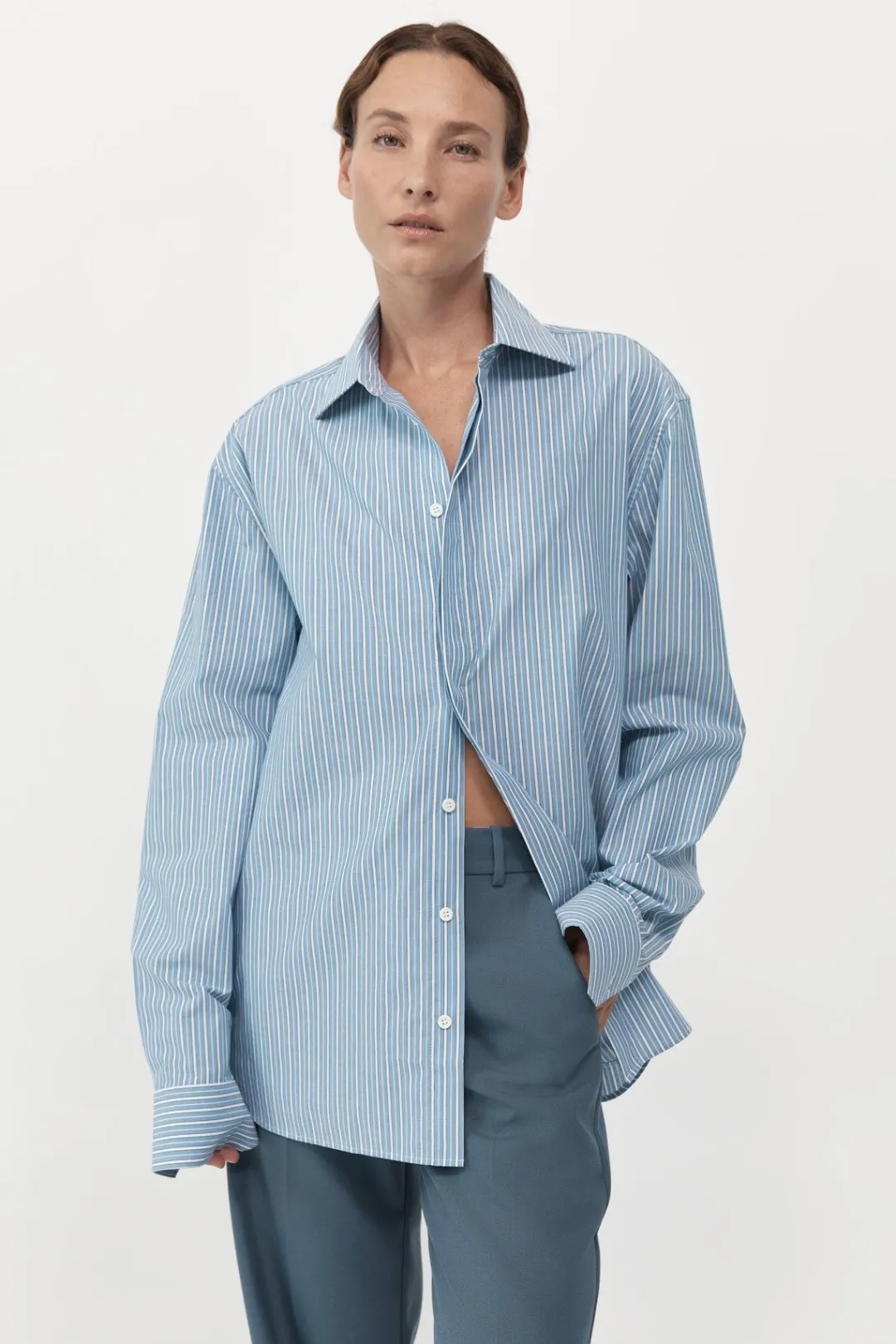 Tops*St. Agni Homme Shirt - Blue Stripe