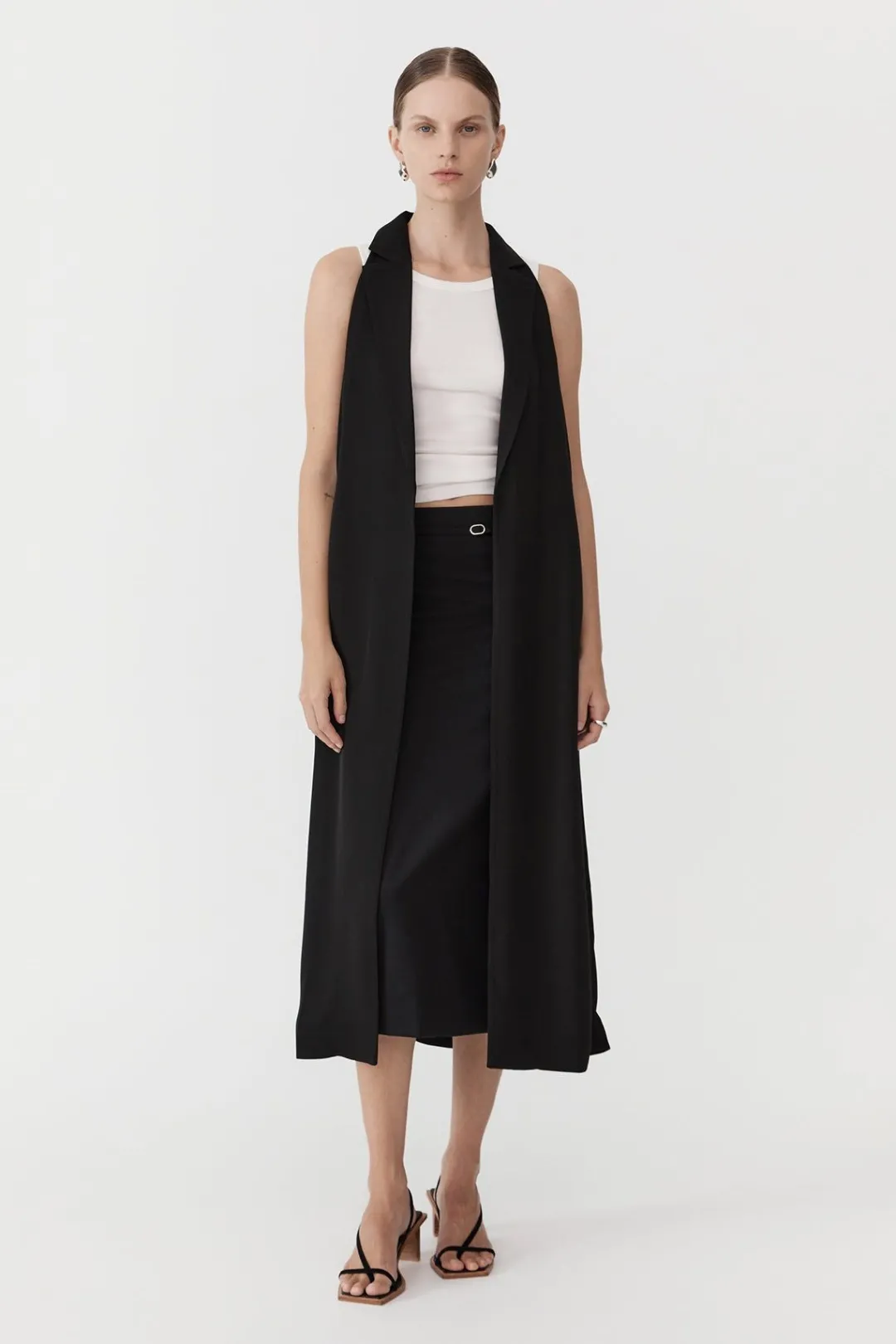 Jackets*St. Agni Layered Summer Trench - Black