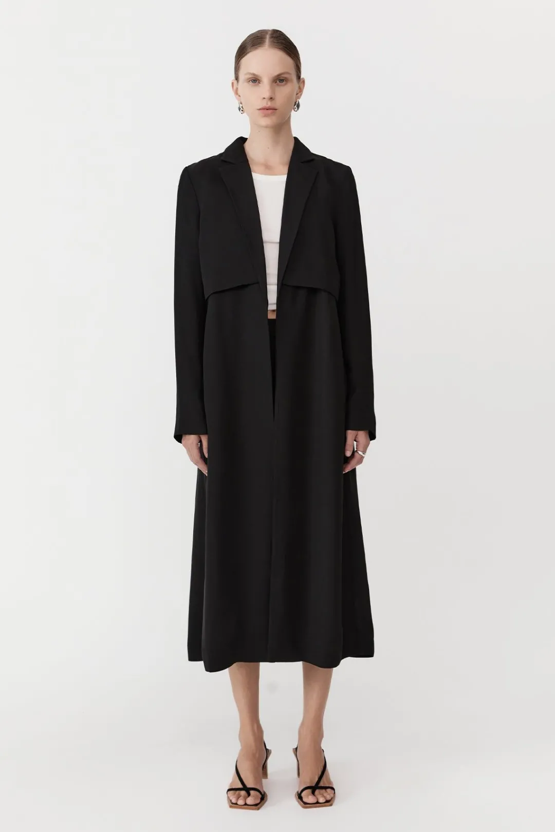 Tailoring*St. Agni Layered Summer Trench - Black