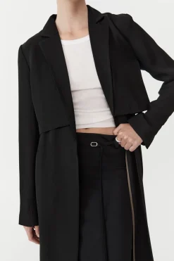 Tailoring*St. Agni Layered Summer Trench - Black
