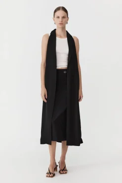 Tailoring*St. Agni Layered Summer Trench - Black