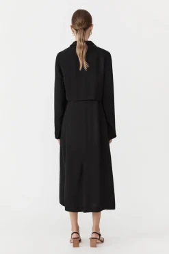 Tailoring*St. Agni Layered Summer Trench - Black