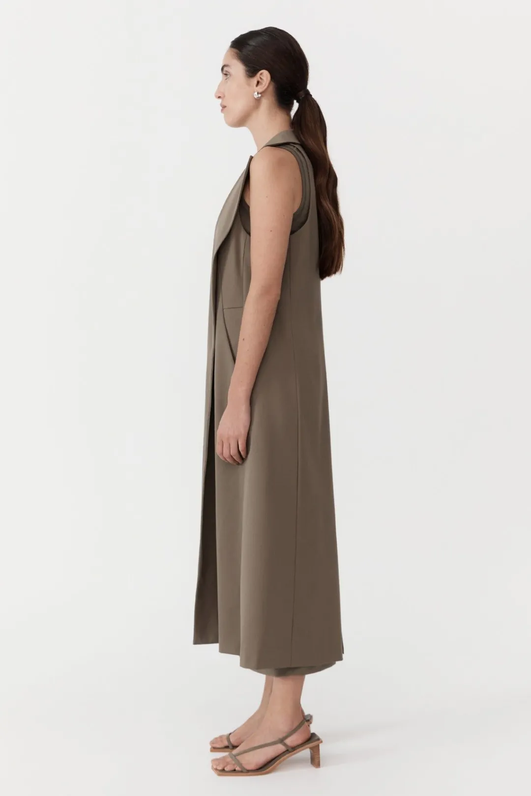 Tailoring*St. Agni Layered Wool Trench - Kelp