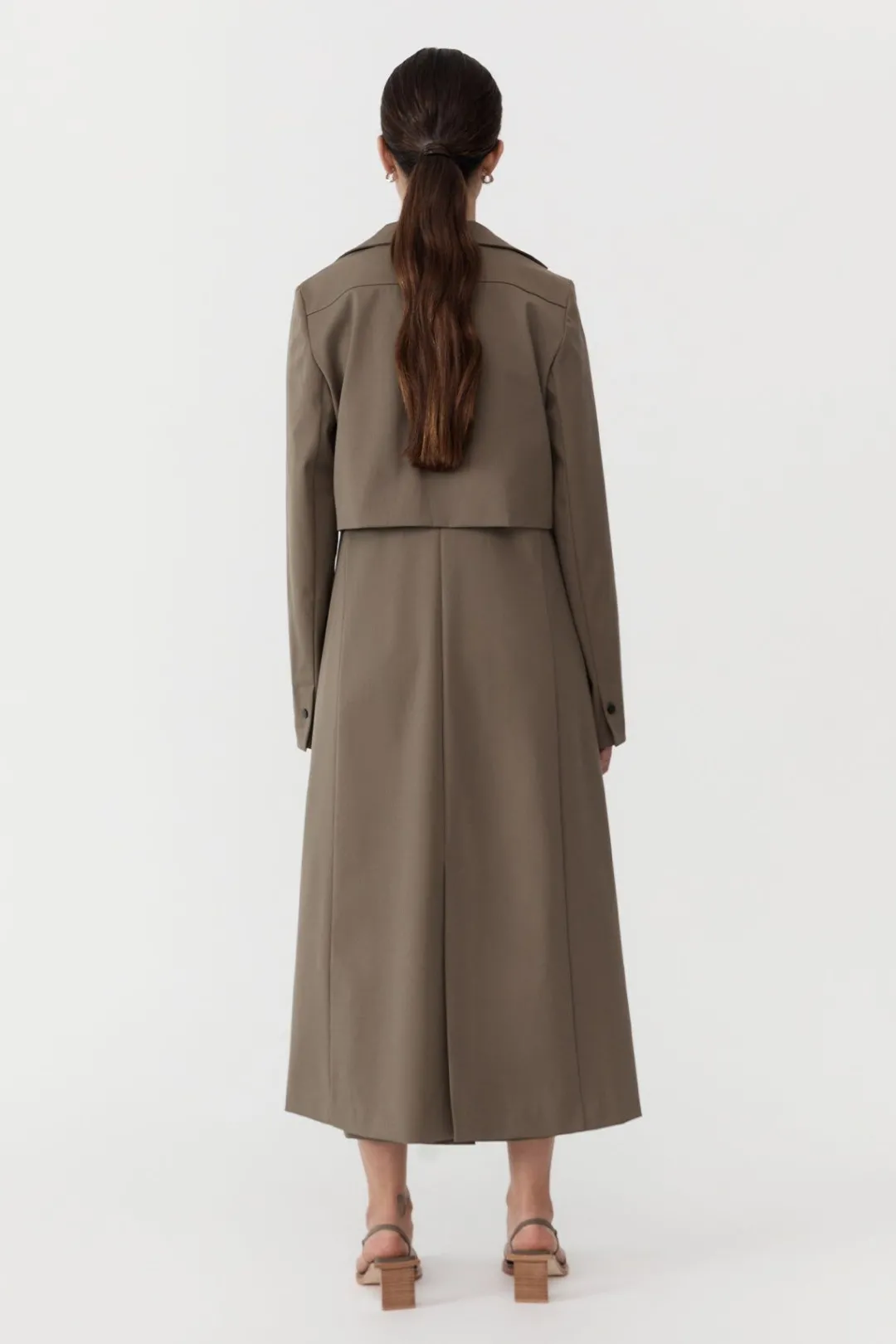 Tailoring*St. Agni Layered Wool Trench - Kelp