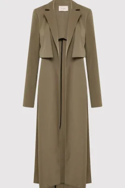Tailoring*St. Agni Layered Wool Trench - Kelp