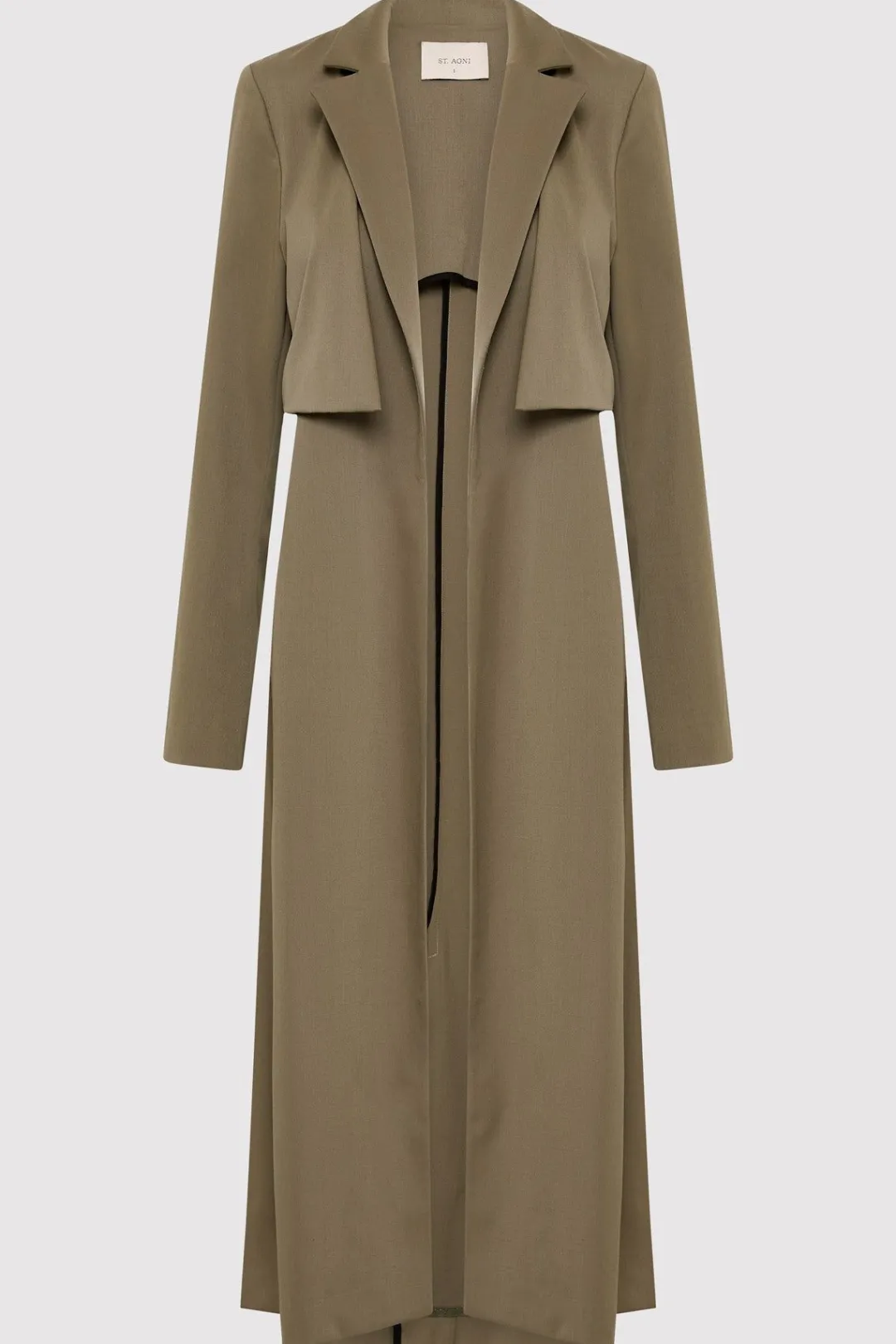 Tailoring*St. Agni Layered Wool Trench - Kelp