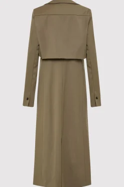 Tailoring*St. Agni Layered Wool Trench - Kelp