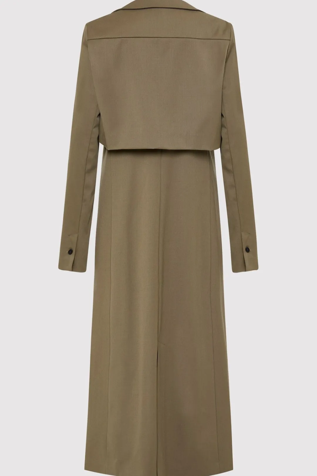 Tailoring*St. Agni Layered Wool Trench - Kelp
