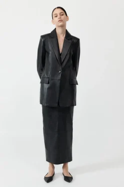 Skirts*St. Agni Leather Column Skirt - Black