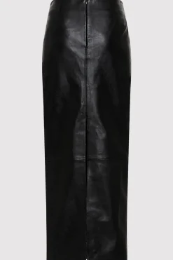 Skirts*St. Agni Leather Column Skirt - Black