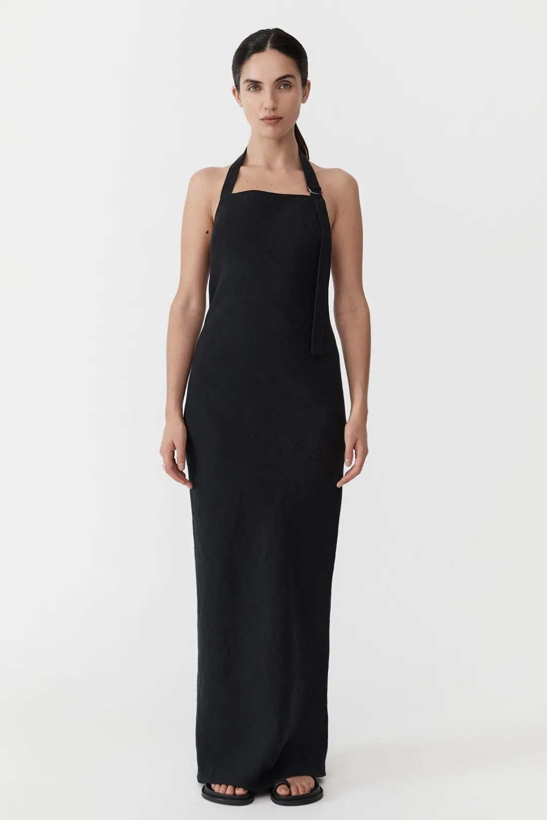Tailoring*St. Agni Linen Bias Maxi Dress - Black