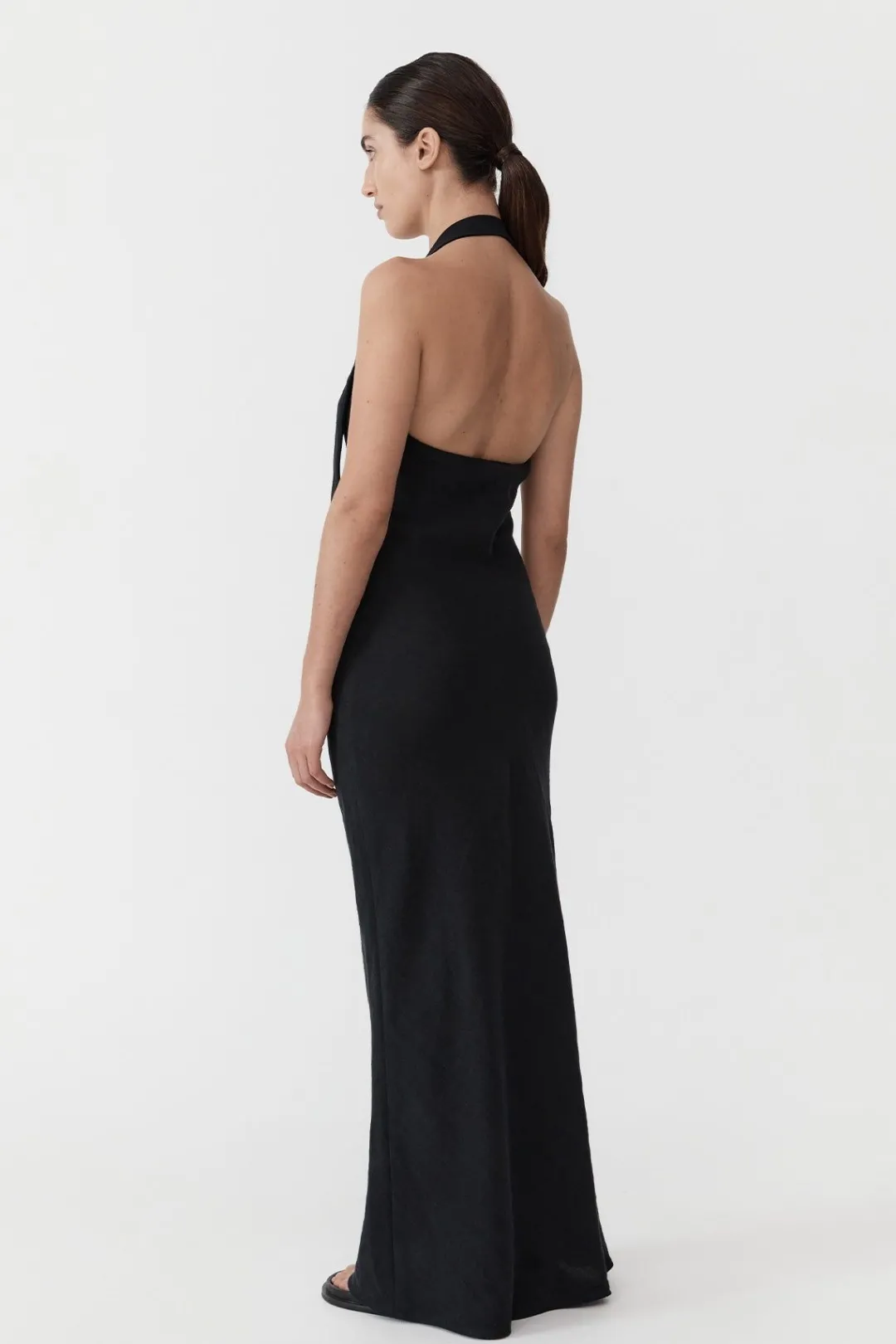 Tailoring*St. Agni Linen Bias Maxi Dress - Black