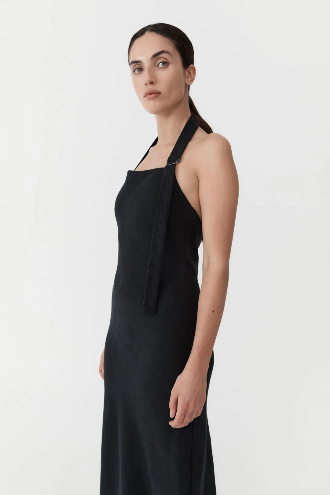 Tailoring*St. Agni Linen Bias Maxi Dress - Black