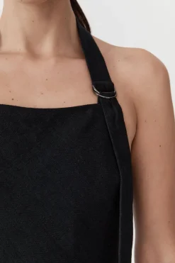 Tailoring*St. Agni Linen Bias Maxi Dress - Black