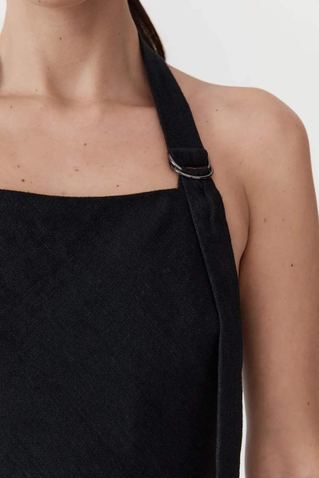 Tailoring*St. Agni Linen Bias Maxi Dress - Black